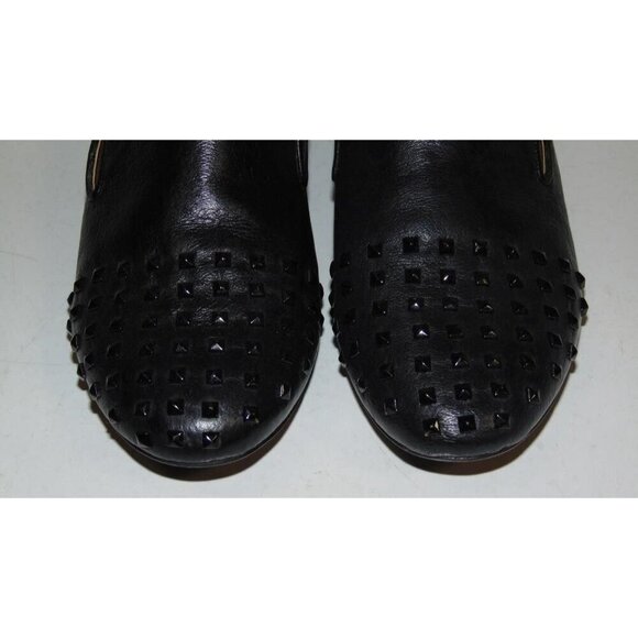 Steve Madden Henri Black Leather Upper Embellished Studded Slip On Loafers sz 8 - Picture 4 of 11